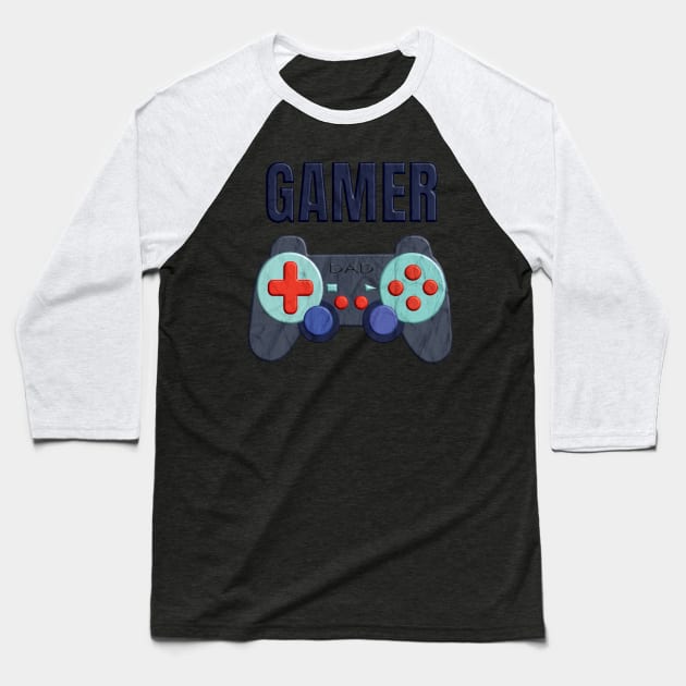 Gamer Dad Vintage Baseball T-Shirt by Tpixx